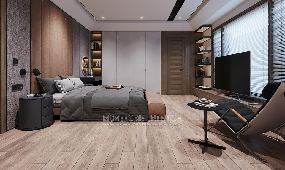 Giường ngủ biệt thự hiện đại Giường ngủ biệt thự hiện đại