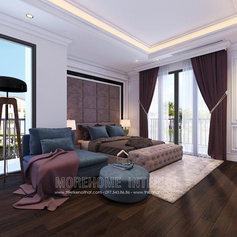 Giường ngủ biệt thự hiện đại Giường ngủ biệt thự hiện đại