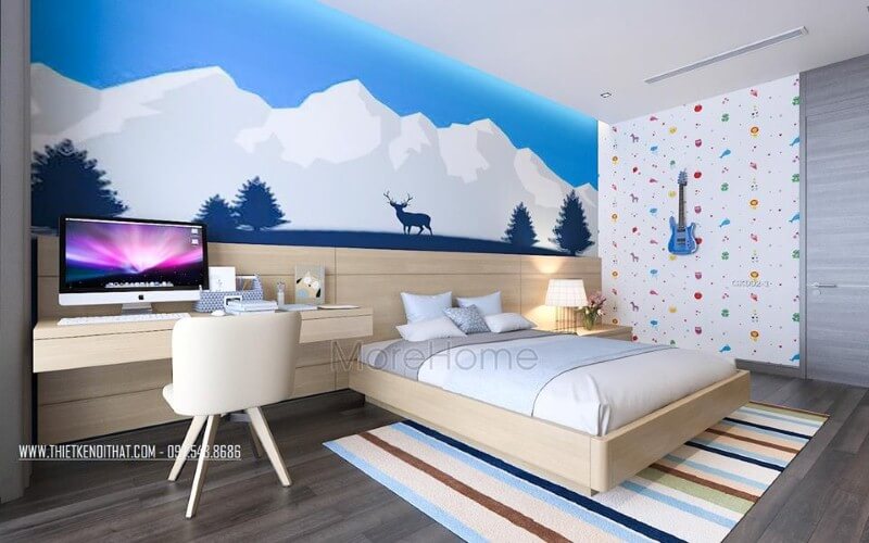 Giường ngủ biệt thự hiện đại Giường ngủ biệt thự hiện đại