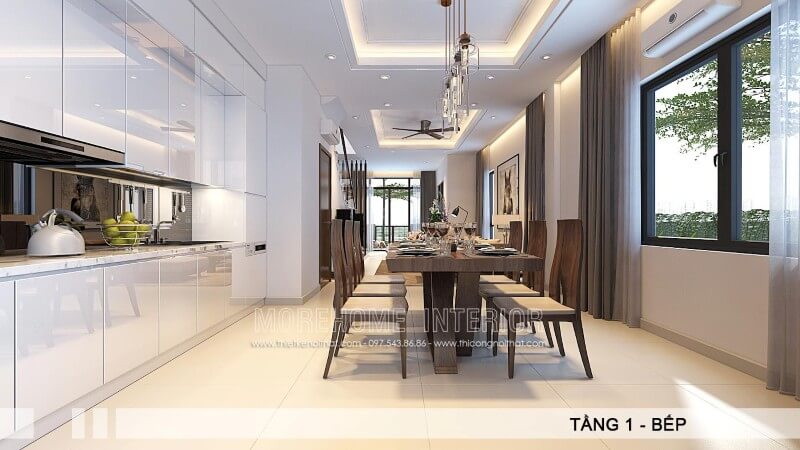 Thiết kế tủ bếp biệt thự phong cách hiện đại đầy đẳng cấp Tủ bếp hiện đại đẹp