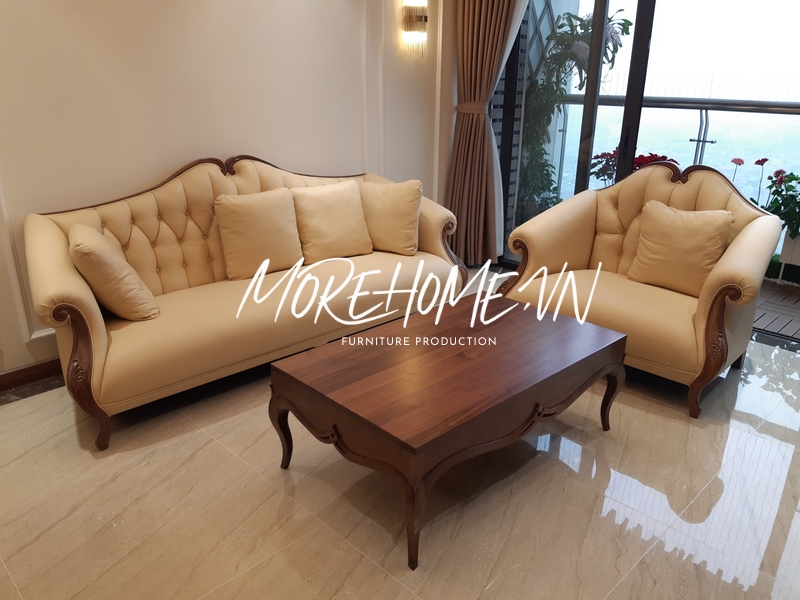 Thi công bàn trà gỗ tự nhiên tân cổ điển nội thất không thể thiếu trong không gian hỗ trợ tốt cho quá trình sử dụng